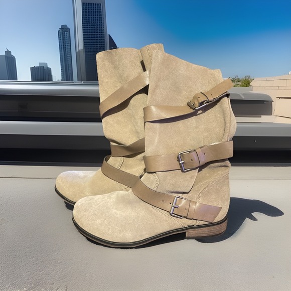 Steve Madden Mid Calf Boots Size 9 Brown Suede - Picture 1 of 5